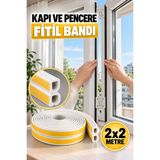 Alıç Kapı ve Pencere Fitil Bandı Beyaz – Isı ve Soğuk Yalıtım Bandı, Kendinden Yapışkanlı Esnek Sızdırmazlık Fitili - 2X2 MT