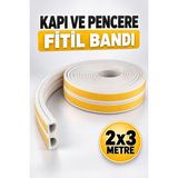 Alıç Kapı ve Pencere Fitil Bandı Beyaz – Isı ve Soğuk Yalıtım Bandı, Kendinden Yapışkanlı Esnek Sızdırmazlık Fitili - 2X3 MT