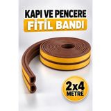Alıç Kapı ve Pencere Fitil Bandı Beyaz – Isı ve Soğuk Yalıtım Bandı, Kendinden Yapışkanlı Esnek Sızdırmazlık Fitili - 2X4 MT - Kahverengi
