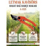 Alıç Letmak Kavisörs Hasat Bağ Bahçe Makası A-1521 Karbon Çelik Keskin Ağız Üzüm Narenciye Meyve Toplama Makası Ergonomik Profesyonel Bahçe Makası - Turuncu