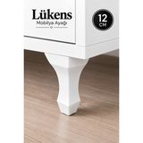 Alıç Lükens Mobilya Ayağı 4 Adet 12 cm Beyaz Metal Tv Ünitesi Koltuk Sehpa Ayağı Modern Dekoratif Ayak - 4LÜ