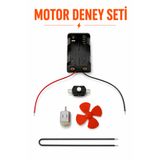 Alıç Motorlu Deney Seti Motorlu Okul Deney Kiti Fen Bilimleri Proje Seti| Basit Devre Kurma Okul Eğitim Kiti | Uygulamalı Öğrenci Deney Seti | Motor, Pervane, Pil Yatağı, Anahtar ve Kabloları | Pilsiz