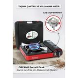 Alıç Orcamp Pro Portatif Kamp Ocağı - Gaz Kesme Emniyetli ve Reset Tuşlu Karavan/kamp Ocağı - Kırmızı - Siyah