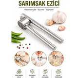 Alıç Sarımsak Ezici Paslanmaz Çelik Ergonomik El Tipi Sarımsak Presi Kolay Temizlenebilir Mutfak Gereci - Krom