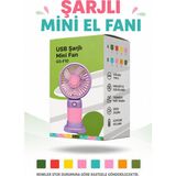 Alıç Şarjlı Mini El Fanı USB Type-C Şarjlı Taşınabilir Masaüstü ve El Tipi Soğutucu Fan - Çok Renkli