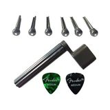 Alice Akustik Eşik Pimi Endpin Set 6'lı Akustik Gitar Köprü Pimi + 2 Fender Pena + Burgu Sargı Aleti