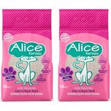 Alice Kartopu Kalın ve Beyaz Taneli Pudra Kokulu 2x10 lt Kedi Kumu
