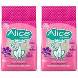 Alice Kartopu Pudra Kokulu Kalın ve Beyaz Taneli Topaklaşan Kedi Kumu 2x10 lt Güçlü Koku Kontrolü