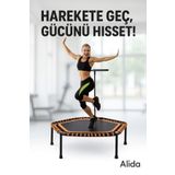 Alida 137 cm Tutamaçlı Fitness Trambolin – 125 KG Taşıma Kapasiteli, Ev ve Salon Kullanımına Uygun