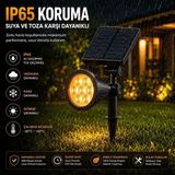 Alida Solar Bahçe Aydınlatma Armatürü 7W IP65 Güneş Enerjili LED Bahçe Lambası Peyzaj Aydınlatma Amber Gün Işığı Beyaz Yeşil