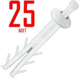 Aliden Pratik Plastik Çivili Korniş Dübeli Del Çak Dübeli 25 Adet