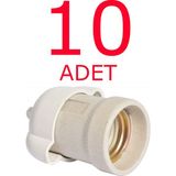 Aliden Yağmur Duy - Porselen Yağmur Duy - Standart E 27 Duy 10 Adet - Beyaz - Yok