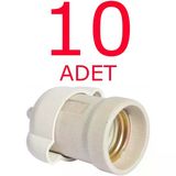 Aliden Yağmur Duy - Porselen Yağmur Duy - Standart E 27 Duy 10 Adet