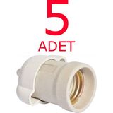 Aliden Yağmur Duy - Porselen Yağmur Duy - Standart E 27 Duy 5 Adet - Beyaz - Yok