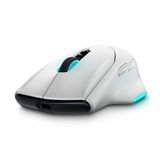 Alienware Kablosuz Oyuncu Mouse – AW620M – Beyaz – 545-BBFC 2.4GHz kablosuz, 26.000 DPI, 650 IPS, 6 programlanabilir tuş, RGB aydınlatma, USB-C şarj, 140 saat pil ömrü Lunar Light