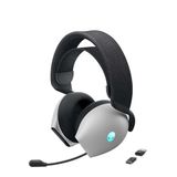 Alienware Üç modlu kablosuz oyun kulaklığı AW725H – Dolby Atmos, AI gürültü bastırma, AlienFX-RGB, Tri-Mode bağlantısı, 55 saat pil ömrü Lunar Light