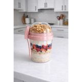Alika Tekstil ve Ev Gereçleri Kaşıklı Diyet Ve Yoğurt Kabı Yulaf Müsli Atıştırmalık Diyet Saklama Kabı 400 ml