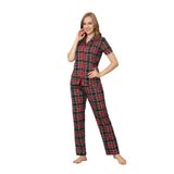 Alimer Kadın Pijama Takımı, Çok Renkli, Penye Kumaş,%100 Pamuk, Likralı (KIRMIZI, L)