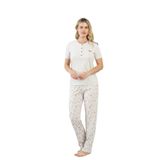 Alimer Kadın Pijama Takımı, Gri Melanj, Kısa Kollu, Kalp Desenli, Liralı Poli Viskon (GRİ, L)