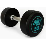 Alin ALİN Sport 50 KG Kauçuk Kaplı Profesyonel Olimpik DUMBBELL ( Dambıl ) – YEŞİL ALİN - Siyah