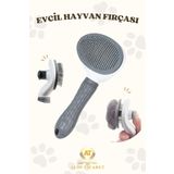 ALİN Otomatik Temizlenen Tuşlu Evcil Hayvan Fırçası Kedi Köpek Tüy Toplayıcı Tarak Gri