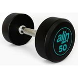 Alin Sport 50 kg Kauçuk Kaplı Profesyonel Olimpik Dumbbell ( Dambıl ) – Beyaz Alin - Siyah