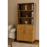 Alin Wood Kapaklı Şifonyer ve Kitaplık Set |%100 MDF Kalitesi | REHAU Kaplama Yüzeyler | Ağaç Ayaklar