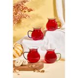 ALİNA HOME Chubby 4'Lü Renkli Kulplu Çay Bardağı