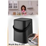ALİNA HOME Çöp Kovası, Bas Aç Mekanizmalı 8 Lt Mutfak Çöp Kovası, Banyo Çöp Kovası, Tezgah Üstü Çöp Kovası