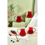 ALİNA HOME Elegans 4'Lü Renkli Kulplu Çay Bardağı