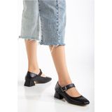 Alinn Butikk ST-006 Siyah Günlük 4 cm Topuklu Bayan Ayakkabı