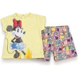 Alinna Minie Mouse Kız Bebek T-Şhirt. Şort Takım . Renkli Lacost Kumaş Şortlu Takım. - Sarı - 12 - 18 Ay