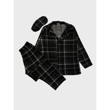 Aliş Kids Baba-Çocuk Milan Kumaş Yeşil Ekose Desenli Gömlek Yaka Düğmeli Uyku Bantlı Pijama Takımı - 9 Yaş