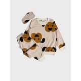 Aliş Kids Erkek Çocuk Pamuklu Bej Sevimli Köpek Desenli Uzun Kollu Göz Bantlı Mevsimlik Pijama Takımı - 4 - 5 Yaş