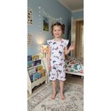 Aliş Kids Kız Çocuk Pamuklu Beyaz Kelebek Desenli Kısa Kollu Şortlu Yazlık Pijama Takımı - 6 - 7 Yaş