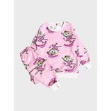 Aliş Kids Kız Çocuk Pamuklu Şardonlu Pembe Balerin Desenli Uzun Kollu Kışlık Pijama Takımı - 2 - 3 Yaş
