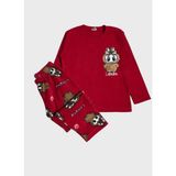 Aliş Kids Kız Çocuk Polar Kumaş Kırmızı Labubu Desenli Uzun Kollu Kışlık Pijama Takımı - 11 Yaş