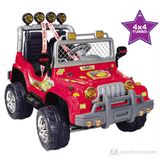 Aliş Mega Akülü Jeep Kırmızı 12 V Güçlü Arazi Aracı 55 kg Kapasite Çift Kişilik Eğlenceli Oyun