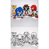ALİS WORLD Sonic ve Arkadaşları Boyama Seti-(Shadow-Tails-Knuckles )–Çocuklar İçin Hobi Figür Seti