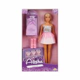 Alisha Gece Elbiseli Bebek Oyun Seti - Koyu Pembe Elbise