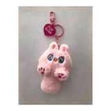 Alışveriş Kasabası Sevimli Peluş Uzun Kuyruklu Kedi Kawaii Karakter Anahtarlık ve Çanta Süsü Pembe ANH135
