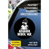 Alışveriş Kurdu Arabada Bebek Var Araba-Motosiklet Cam Etiket Sticker - Erkek - Sarı