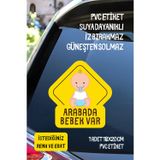 Alışveriş Kurdu Arabada Bebek Var Araba-Motosiklet Cam Etiket Sticker - Erkek