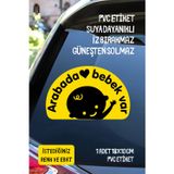 Alışveriş Kurdu Arabada Bebek Var Araba-Motosiklet Cam Etiket Sticker - Unisex