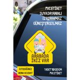 Alışveriş Kurdu Arabada İkiz Bebek Var Araba-Motosiklet Cam Etiket Sticker - Erkek Ve Kız