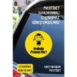 Alışveriş Kurdu Arabada Prenses Var Araba-Motosiklet Cam Etiket Sticker - Kız Sarı