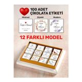 Alışveriş Kurdu Çikolata Etiketi - Kişiye Özel Söz Nişan Nikah Çikolata Etiketi Sticker 3,6X3,6Cm Kare 100 Adet