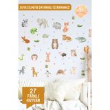 alışveriş kurdu Hayvanlar Temalı Duvar Kapı Çocuk Odası Süsleme Etiketleri Sticker Suya Dayanıklı İz Bırakmaz