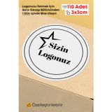 alışveriş kurdu Kişiye Özel Firma Şirket Logo Sticker Paketleme Kargo Ambalaj Etiketi - 3x3cm 110 Adet Yuvarlak