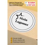 alışveriş kurdu Kişiye Özel Firma Şirket Logo Sticker Paketleme Kargo Ambalaj Etiketi - 7x7cm 16 Adet Yuvarlak